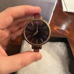 Gold and Burgundy Watch